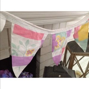Vintage PInk White Purple Green BUNTING GARLAND